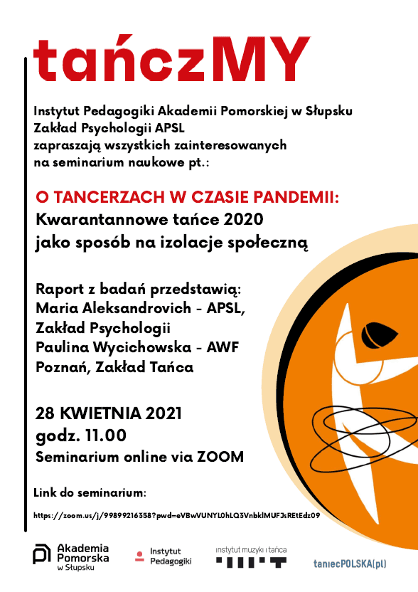 Seminarium naukowe "O tancerzach w czasie pandemii: Kwarantannowe tańce 2020 jako sposób na izolacje społeczną"