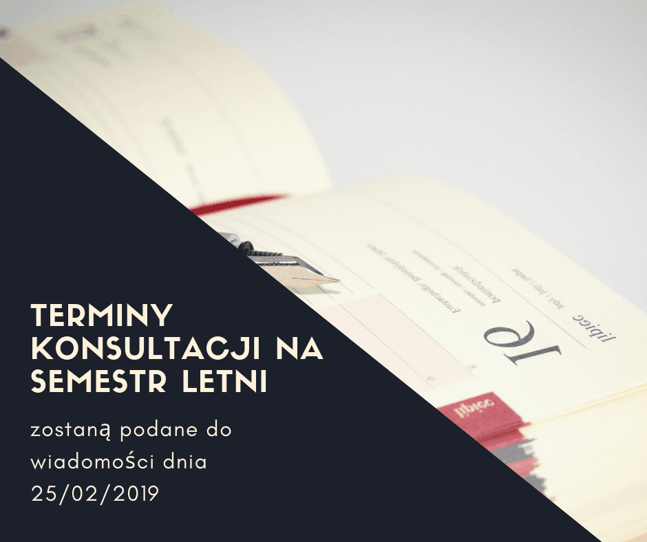 Konsultacje na semestr letni